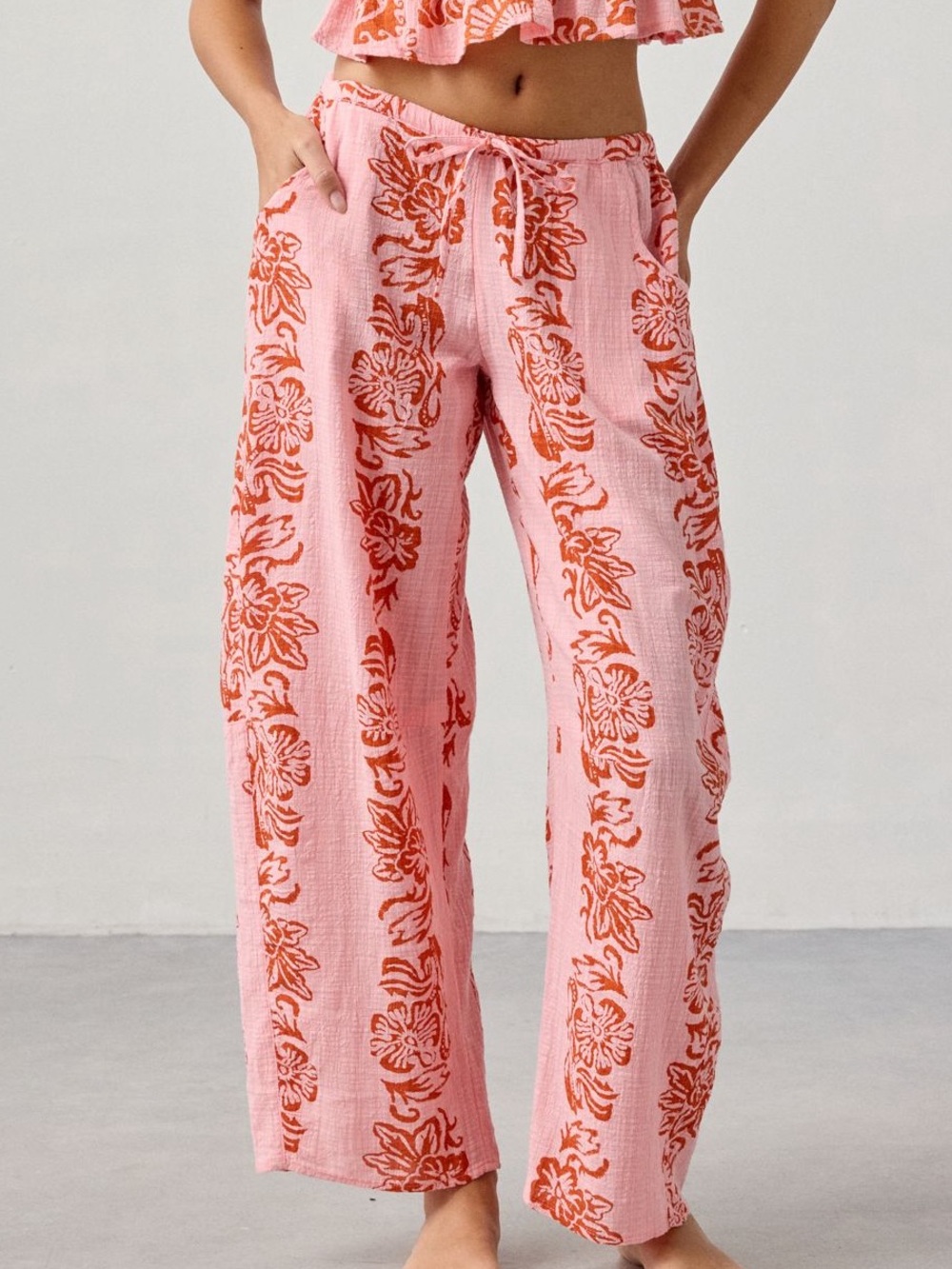 😍POCKETS😍 Urban Outfitters Out From Under Golden Hour Gauzy Barrel Pants NWT